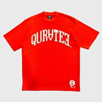 Quratee Orange Spell Out Tee
