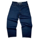 RIVETED DENIM JEANS RAW INDIGO