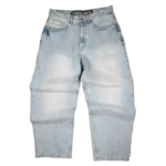 RIVETED DENIM JEANS LIGHT BLUE