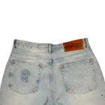 RIVETED DENIM JEANS LIGHT BLUE