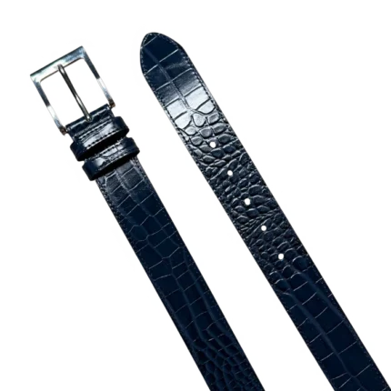 MIDNIGHT BLUE EMBOSSED CROCODILE BELT