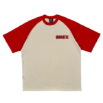 TWO TONE RAGLAN TEE CREAM RED
