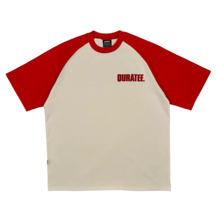 TWO TONE RAGLAN TEE CREAM RED